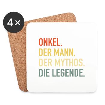ONKEL DER MANN DER MYTHOS DIE LEGENDE - Untersetzer (4er-Set) - Weiß - Vorne