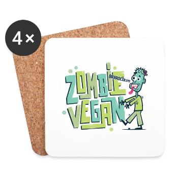 Zombie végan - Dessous de verre (lot de 4) - blanc - Devant