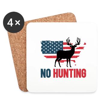 Anti chasse No hunting USA - Coasters (set of 4) - white - Front