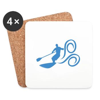 Paddle Surf - Dessous de verre (lot de 4) - blanc - Devant