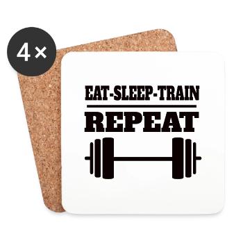 Fitness Strength Training Fit Muscle Bodybuilder - Coasters (set of 4) - white - Front