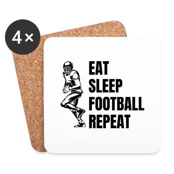 Fan de football américain Entraîneur de football américain - Dessous de verre (lot de 4) - blanc - Devant