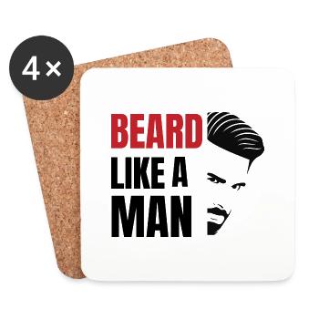 Barbe - Dessous de verre (lot de 4) - blanc - Devant