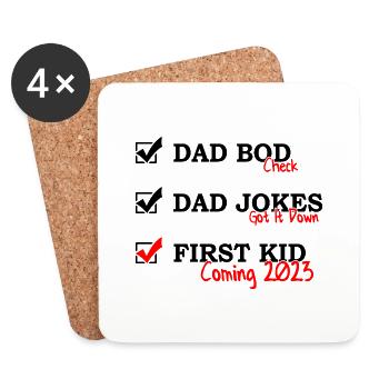 First time dad funny pregnancy announcement gift - Coasters (set of 4) - white - Front