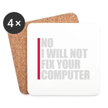 not fix your computer - Coasters (set of 4) - white - Front