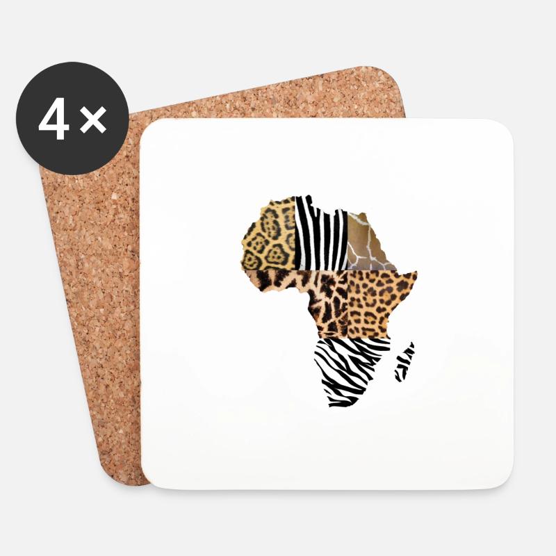 Afrika - Untersetzer (4er-Set) - Weiß