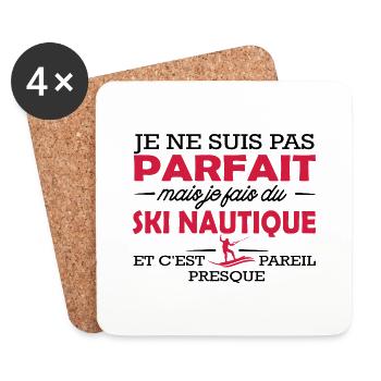 pas parfait mais je fais du ski nautique - Dessous de verre (lot de 4) - blanc - Devant
