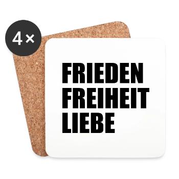 Frieden freiheit liebe - Untersetzer (4er-Set) - Weiß - Vorne
