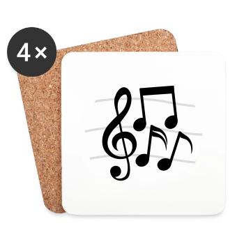 Linien Musik Noten Notenschlüssel - Untersetzer (4er-Set) - Weiß - Vorne