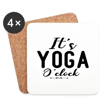 C’est le yoga de l’horloge - Dessous de verre (lot de 4) - blanc - Devant