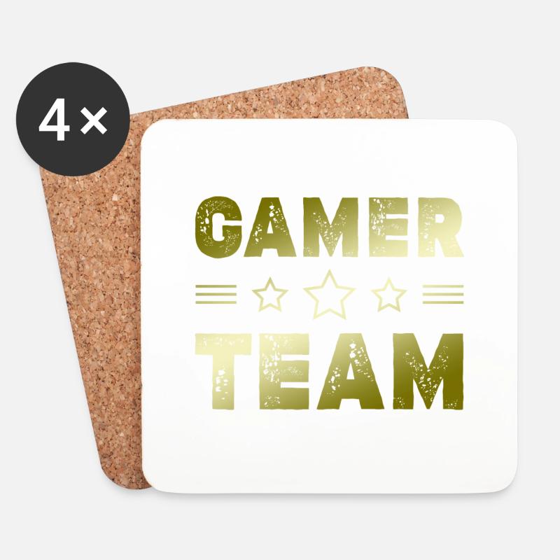 Gamer Team - Untersetzer (4er-Set) - Weiß
