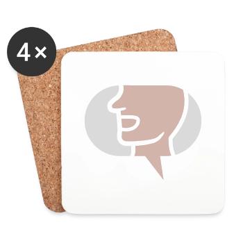 Quatschen einfaches Symbol Sprechblase - Untersetzer (4er-Set) - Weiß - Vorne
