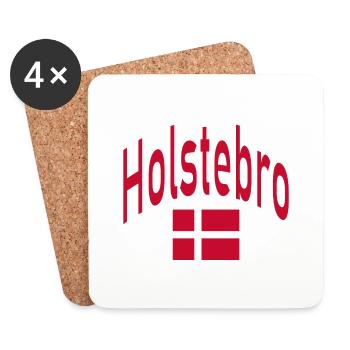 Drapeau du Danemark Holstebro - Dessous de verre (lot de 4) - blanc - Devant
