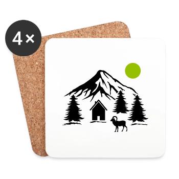 Mountains Nature - Coasters (set of 4) - white - Front