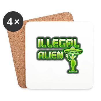 Funny Illegal Alien - Coasters (set of 4) - white - Front