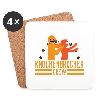 Knochenbrecher Crew Physio Geschenk - Untersetzer (4er-Set) - Weiß - Vorne