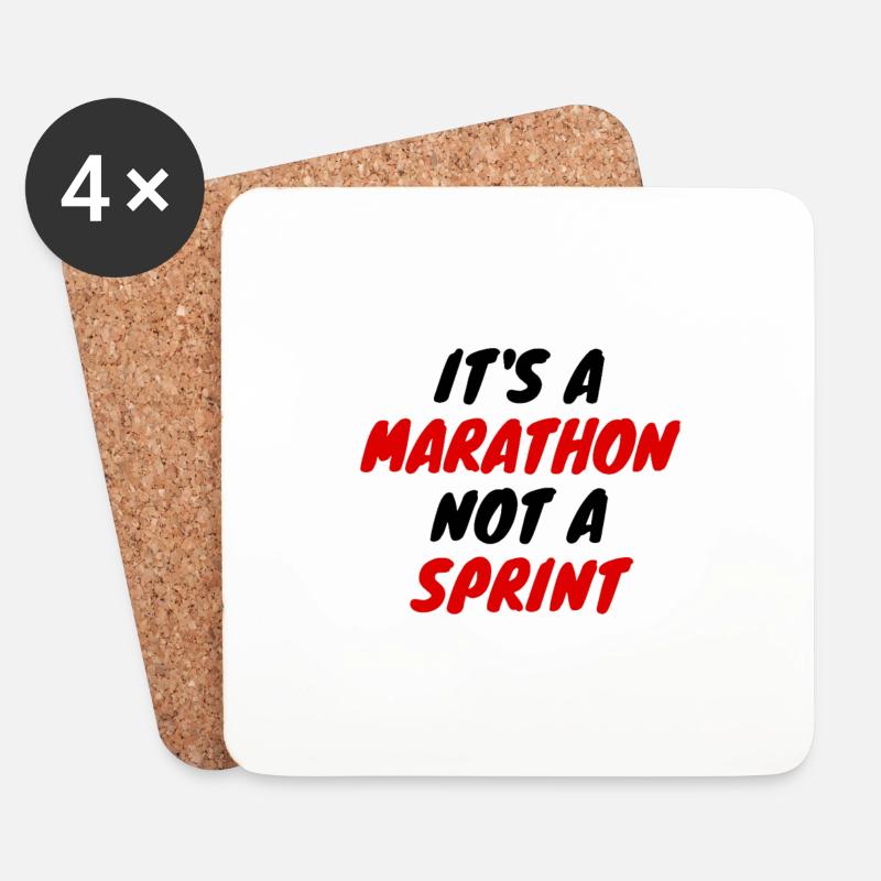Marathon not a sprint - Untersetzer (4er-Set) - Weiß