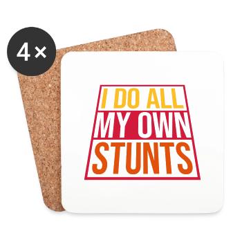 all my own stunts - Untersetzer (4er-Set) - Weiß - Vorne