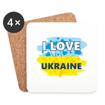 I love Ukraine - Coasters (set of 4) - white - Front