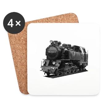 Lokomotive BR 99 Schmalspur Reichsbahn Molli - Untersetzer (4er-Set) - Weiß - Vorne