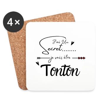 Je vais être tonton - Dessous de verre (lot de 4) - blanc - Devant