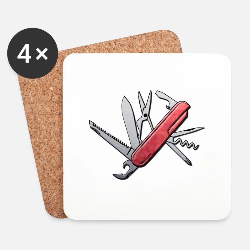 Das Taschenmesser Design - Untersetzer (4er-Set) - Weiß