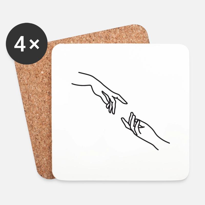 Hände Design - Untersetzer (4er-Set) - Weiß