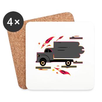 Fire truck - Coasters (set of 4) - white - Front