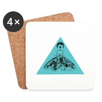 Infinity Moth - Boho Motten 3D Papercut Design - Untersetzer (4er-Set) - Weiß - Vorne