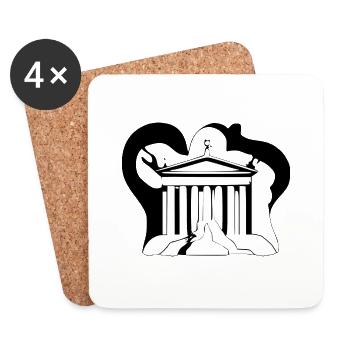 Griechischer Tempel - Untersetzer (4er-Set) - Weiß - Vorne