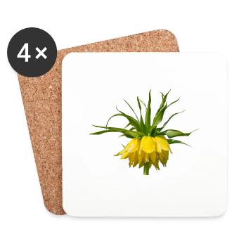 Couronne impériale Fleur de printemps Plante de lys Flore - Dessous de verre (lot de 4) - blanc - Devant