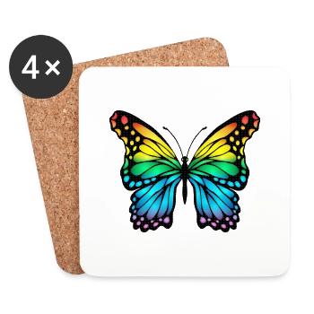Schmetterling - Untersetzer (4er-Set) - Weiß - Vorne