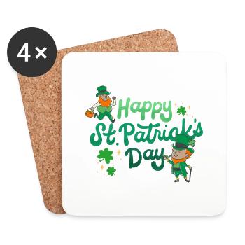 Bonne Saint-Patrick. La Saint-Patrick! - Dessous de verre (lot de 4) - blanc - Devant