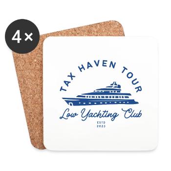 tax haven tour t-shirt sweater | Low Yachting Club - Untersetzer (4er-Set) - Weiß - Vorne