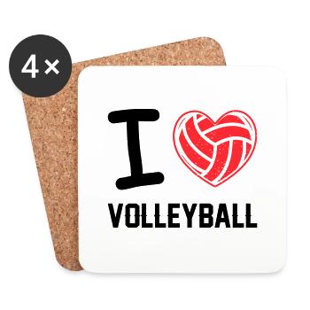 Love Volleyball - Coasters (set of 4) - white - Front