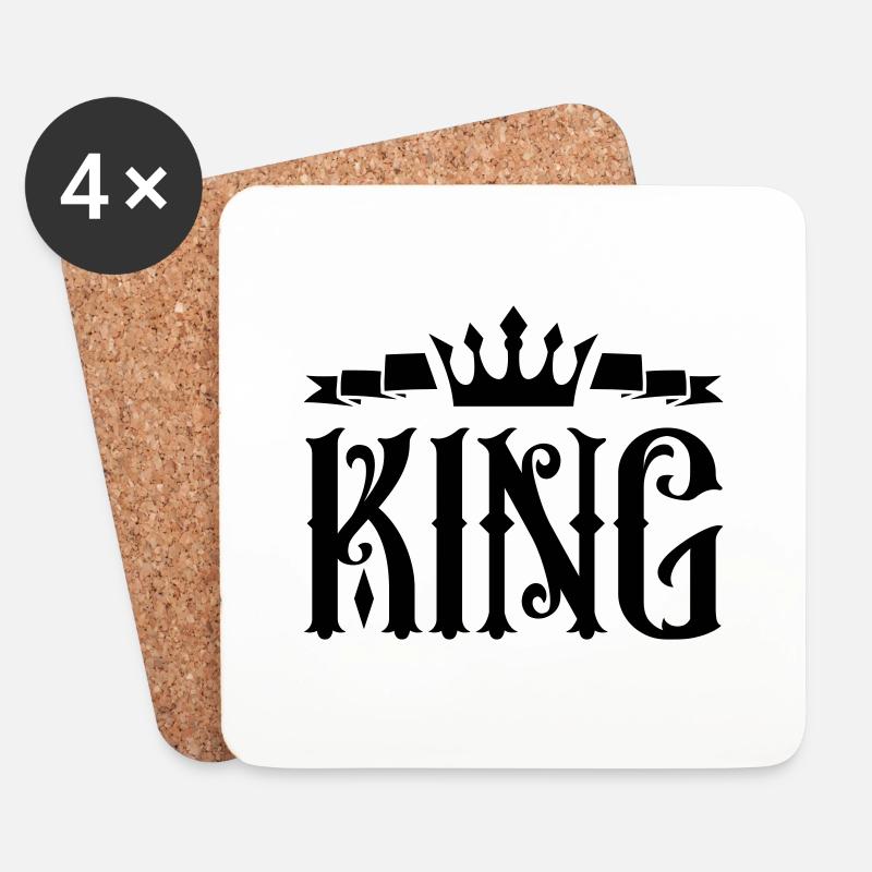 king - Untersetzer (4er-Set) - Weiß