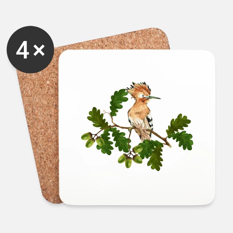 Bunter Vogel - Untersetzer (4er-Set) - Weiß