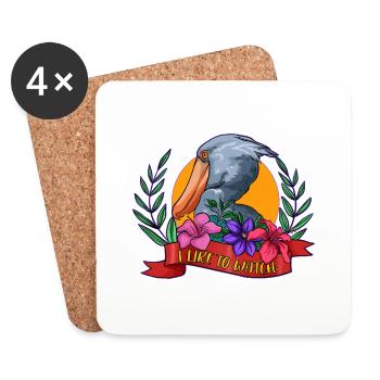 Shoebill Bird Ornithologist Forest I Gift - Coasters (set of 4) - white - Front
