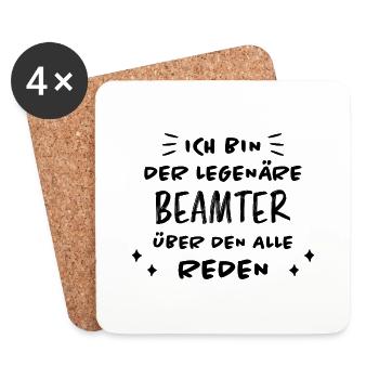 Beamter Lustiger Spruch Verbeamtung Büro Geschenk - Untersetzer (4er-Set) - Weiß - Vorne