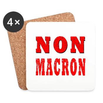 Non Macron - Dessous de verre (lot de 4) - blanc - Devant