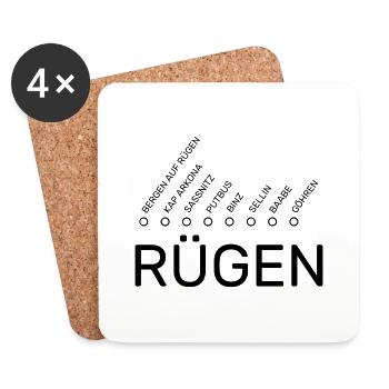 Rügen Haltepunkte - Untersetzer (4er-Set) - Weiß - Vorne