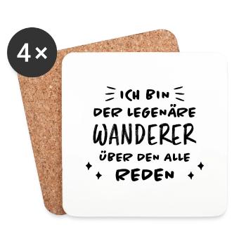 Wanderer Outdoor Lustiger Spruch Wandern Geschenk - Untersetzer (4er-Set) - Weiß - Vorne