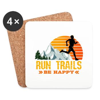 Trail Runner Running Jogging Jogger I Gift - Coasters (set of 4) - white - Front