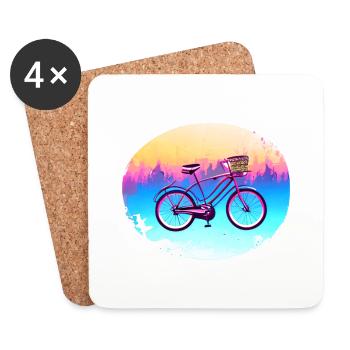 Cyclists Cycling Cycling Cyclists - Coasters (set of 4) - white - Front