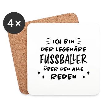 Fußballer Lustiger Spruch Fun Fußball Tor Geschenk - Untersetzer (4er-Set) - Weiß - Vorne