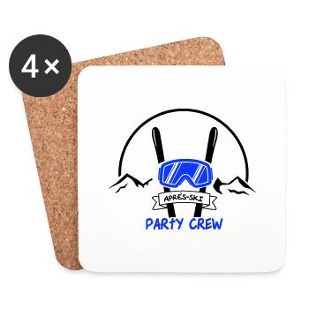 Équipe de fête après-ski - Dessous de verre (lot de 4) - blanc - Devant