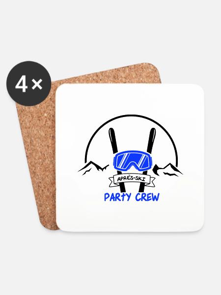 apres ski party crew - Untersetzer (4er-Set) - Weiß