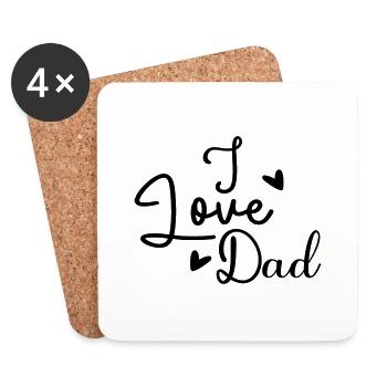 I Love Dad - Coasters (set of 4) - white - Front