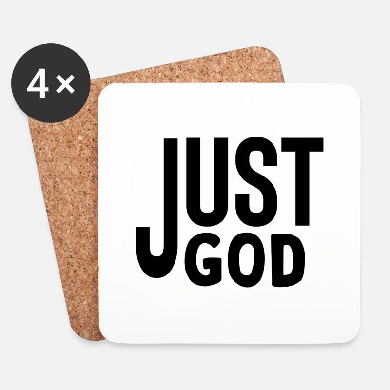 Just God - Untersetzer (4er-Set) - Weiß