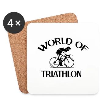 Triathlon Natation Bike Run Marathon - Dessous de verre (lot de 4) - blanc - Devant